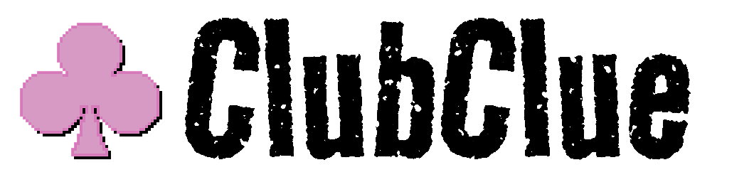 Pink three leaf clover icon next to Club Clue text
